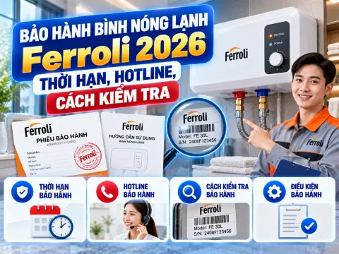 Bảo Hành Bình Nóng Lạnh Ferroli 2026: Thời Hạn, Hotline, Cách Kiểm Tra