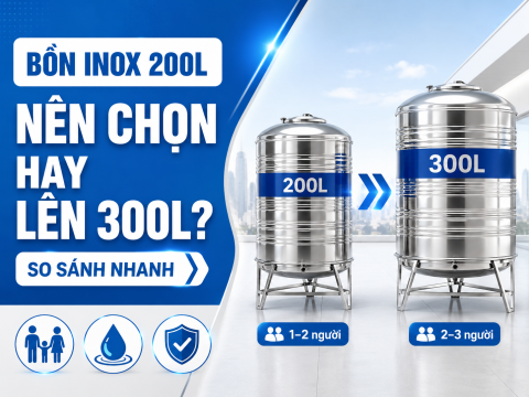 Bồn nước inox 200 lít có đủ dùng không? Vì sao nên cân nhắc dòng 300L