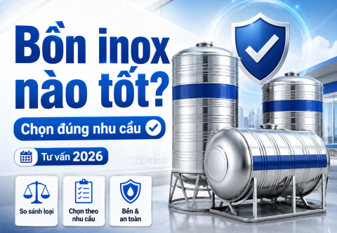 Bồn nước inox loại nào tốt nhất? Tư vấn chọn mua đúng nhu cầu 2026