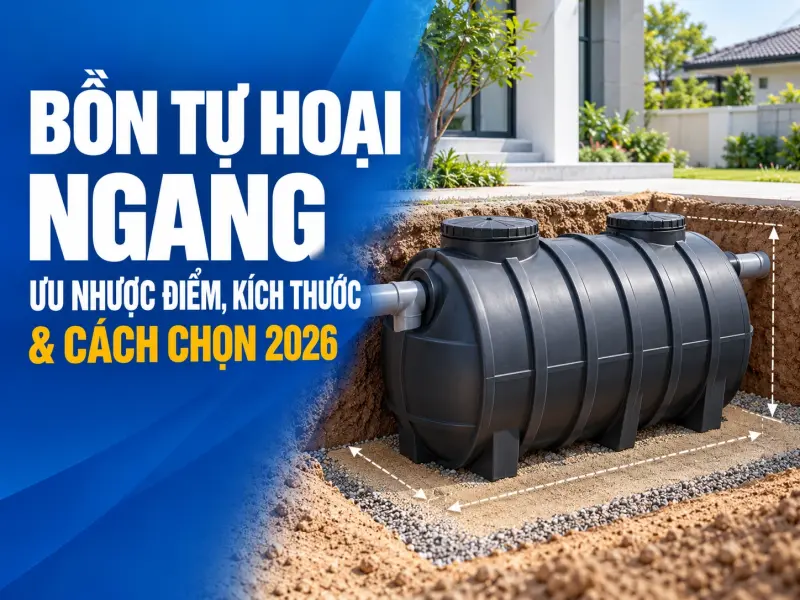 Bồn Tự Hoại Ngang: Ưu Nhược Điểm, Kích Thước & Cách Chọn 2026