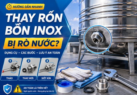 Cách thay rốn bồn nước inox bị rò nước: dụng cụ, các bước và lưu ý an toàn