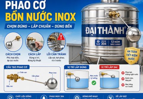 Phao cơ bồn nước inox: cách chọn, cách lắp và lỗi cần tránh