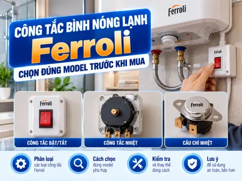 Công Tắc Bình Nóng Lạnh Ferroli | Chọn Đúng Model Trước Khi Mua