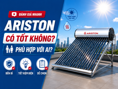 Đánh giá máy nước nóng năng lượng mặt trời Ariston: có tốt không, phù hợp với ai?