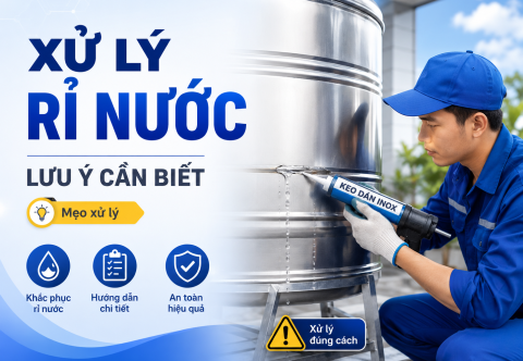 Keo dán bồn nước inox bị rỉ nước: cách xử lý và lưu ý cần biết