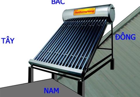Hướng dẫn cách lắp đặt máy nước nóng năng lượng mặt trời Thái Dương Năng trên mái Nghiêng