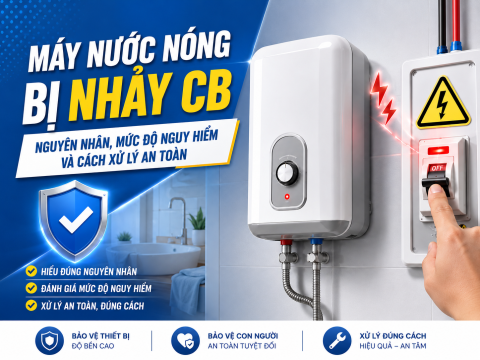 Máy nước nóng bị nhảy CB: nguyên nhân, mức độ nguy hiểm và cách xử lý an toàn