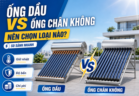 So sánh ống dầu và ống chân không: nên chọn loại nào cho máy nước nóng năng lượng mặt trời?