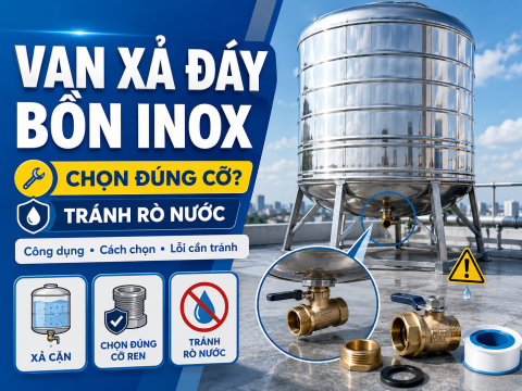 Van xả đáy bồn nước inox: công dụng, cách chọn và lỗi rò nước cần tránh