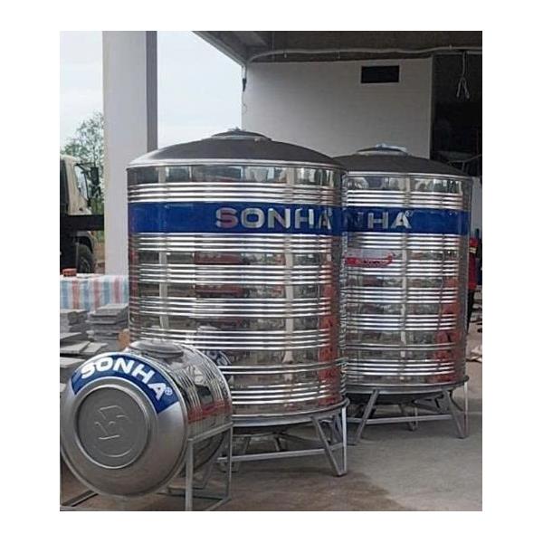 Ảnh thực tế Bồn Nước Inox Sơn Hà 2500L Đứng tại kho