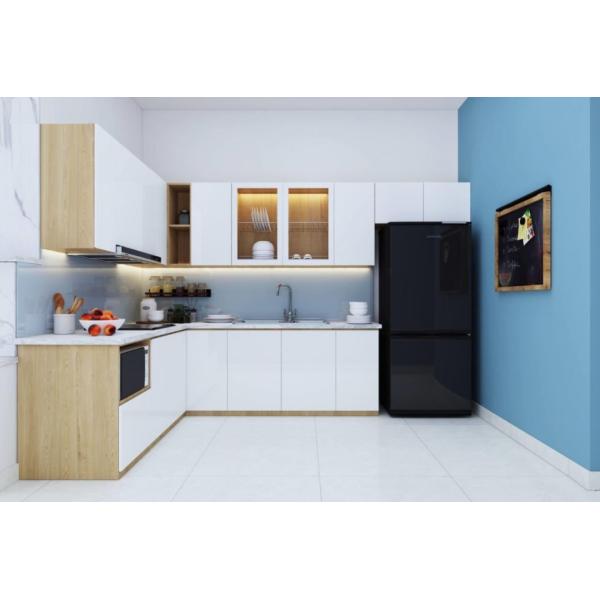 Kệ bếp inox 304 Hwata, cửa gỗ sồi HWGS 04