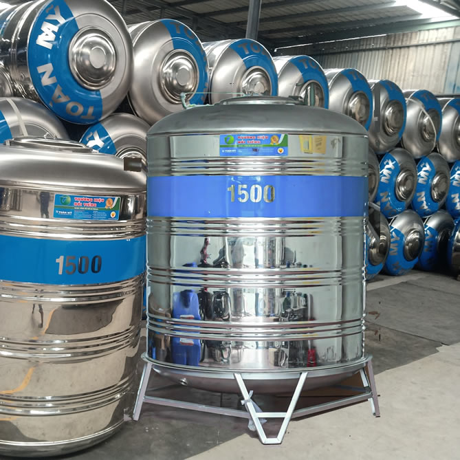 Bồn nước inox Toàn Mỹ 1500L đứng giá tham khảo 2026