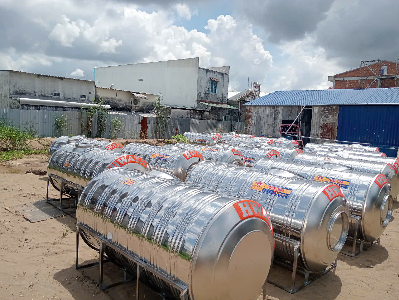 Bồn nước công nghiệp inox SUS304 dung tích 8000L ngang