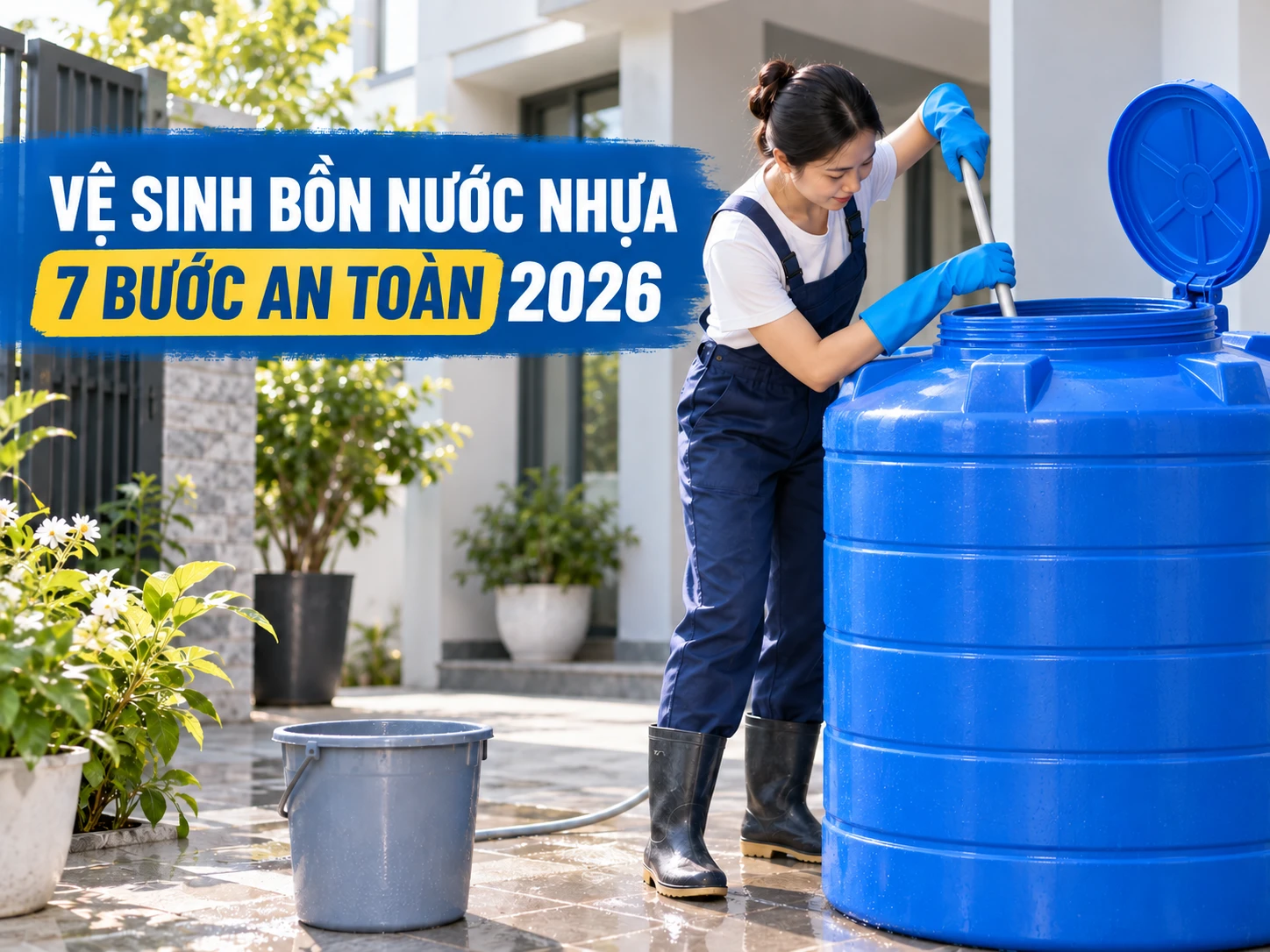 vệ sinh bồn nước nhựa tại nhà đúng cách