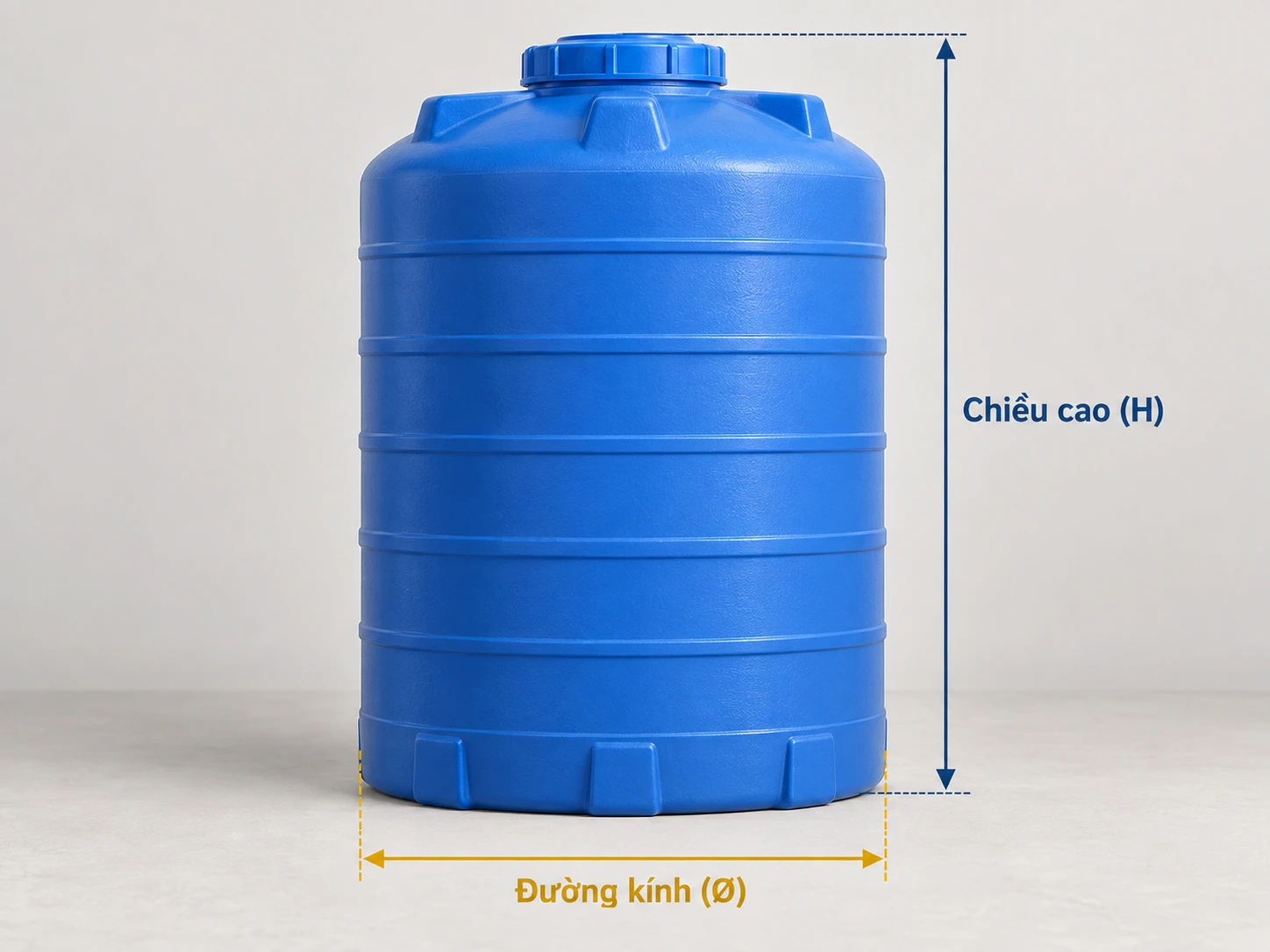 Sơ đồ Ø x H bồn nhựa 1000L đứng sơ đồ kích thước bồn nhựa 1000L đứng đường kính và chiều cao