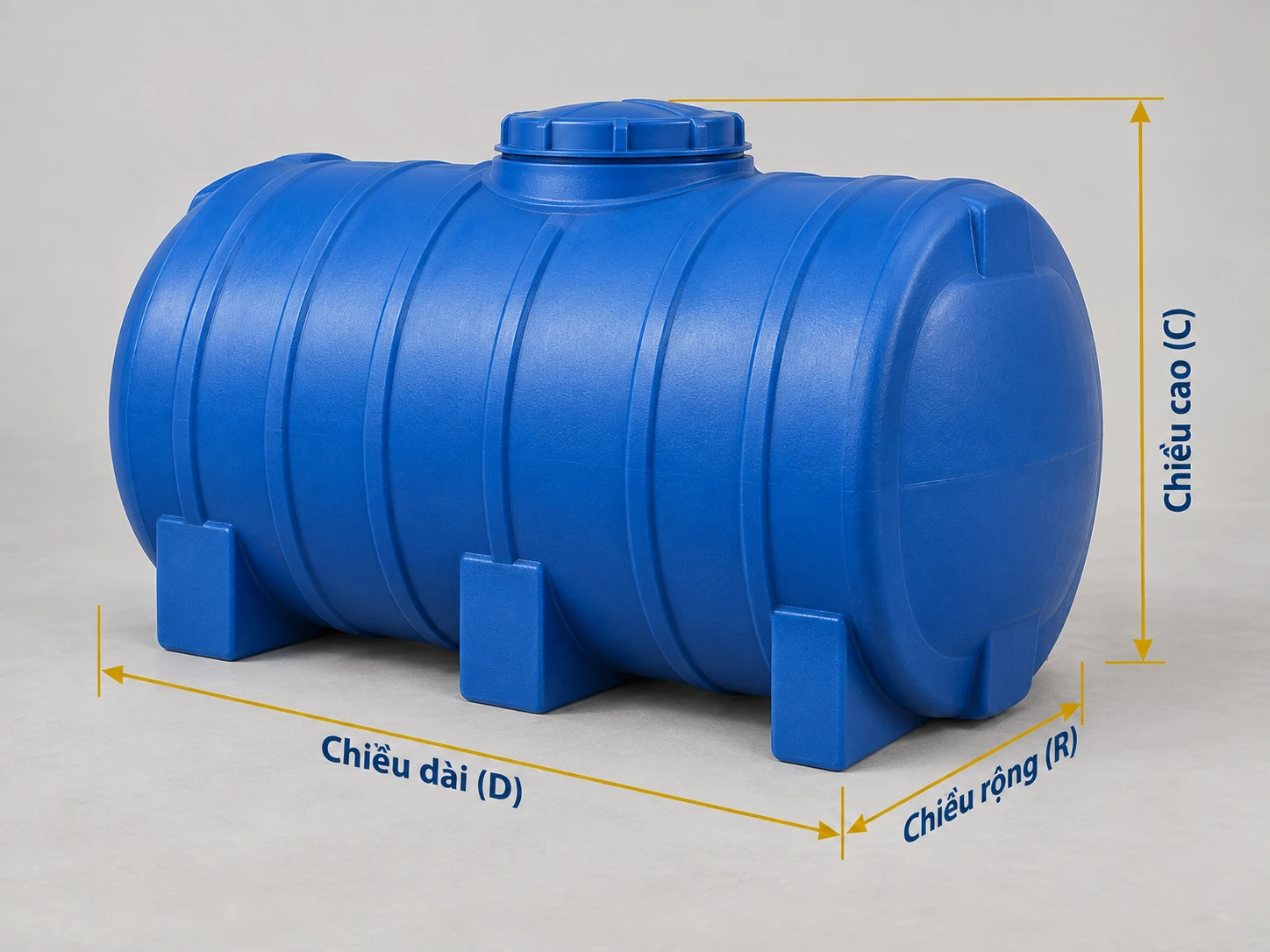 Sơ đồ D x R x C bồn nhựa 1000L ngang sơ đồ kích thước bồn nhựa 1000L ngang dài rộng cao