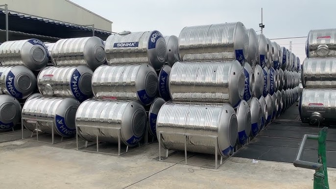 Bồn nước inox công nghiệp 10000L ngang cho nhà xưởng