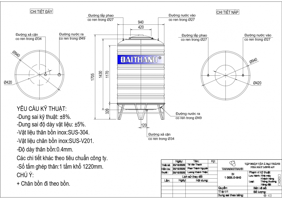 ban ve bon nuoc inox dai thanh 1000l dung