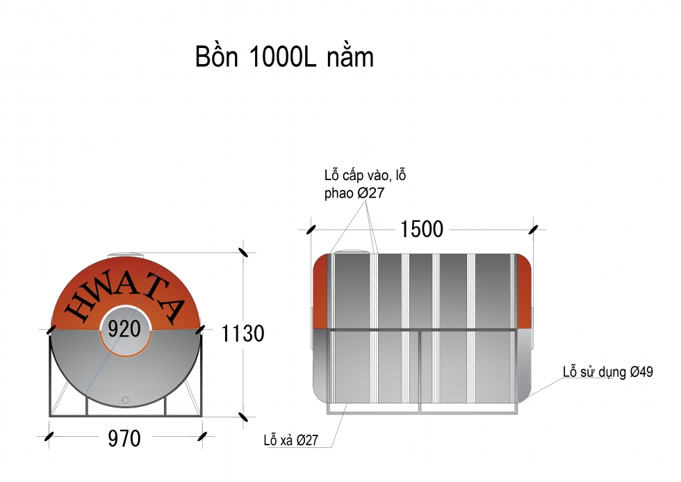 bang ve bon nuoc inox hwata 1000l ngang