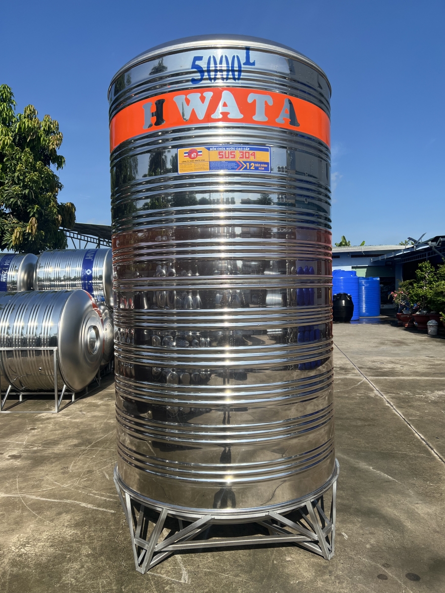 Bồn nước inox Hwata đứng thực tế